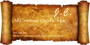 Jánossy Cecília névjegykártya